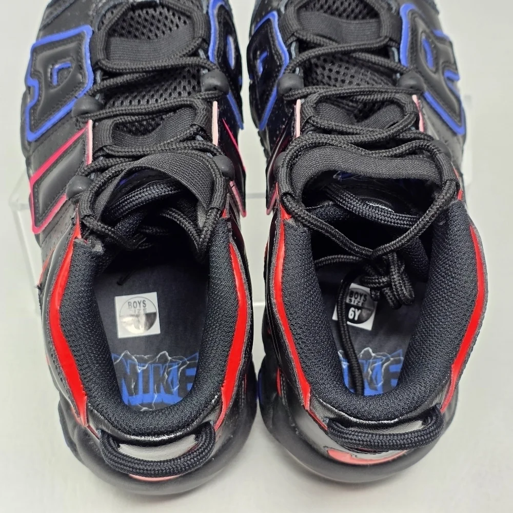 Nike Air More Uptempo 96 Black Retro High Top Basketball Sneakers Youth Size 6Y